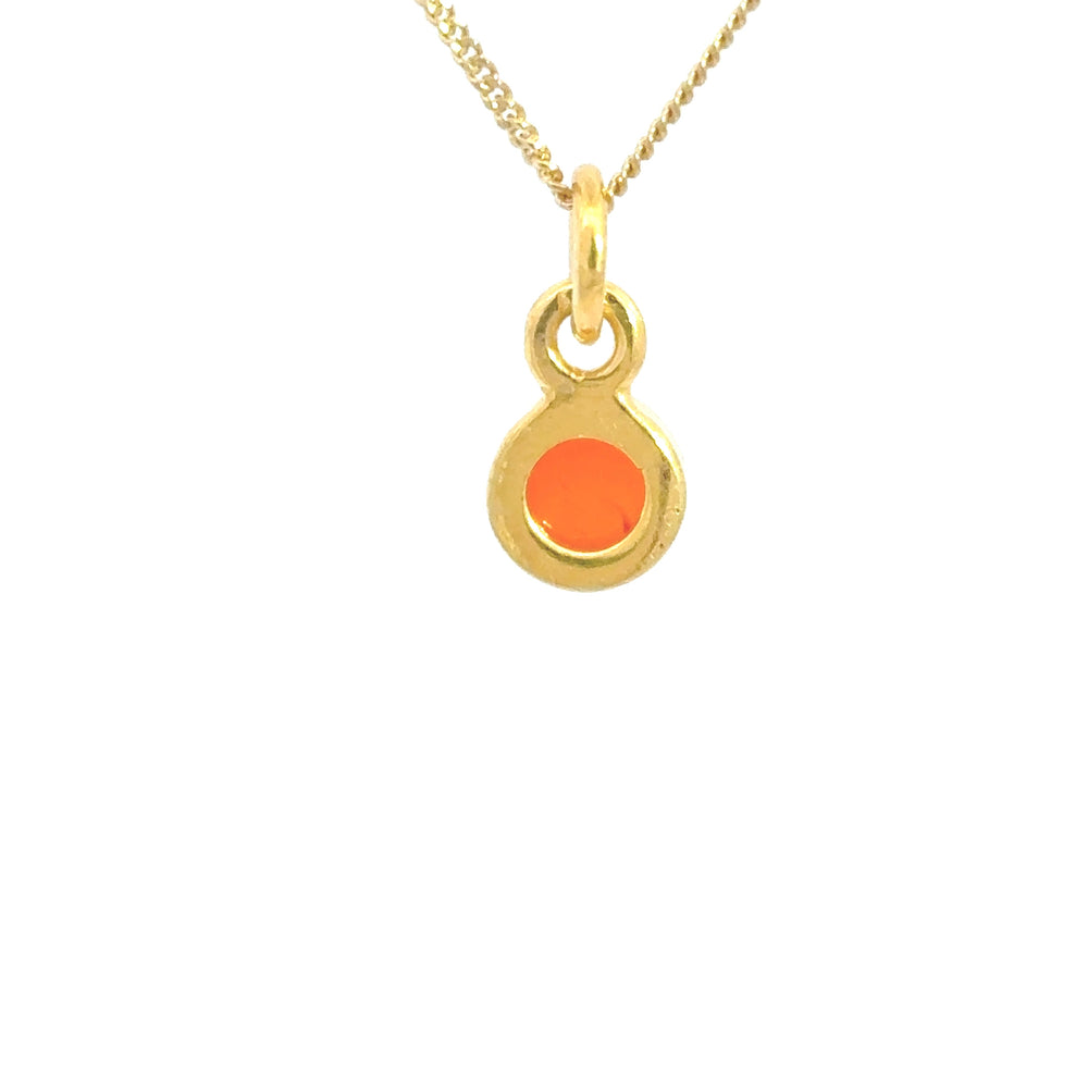 Blackbird Jewellery 18ct Gold Vermeil Carnelian Necklace with July birthstone back view