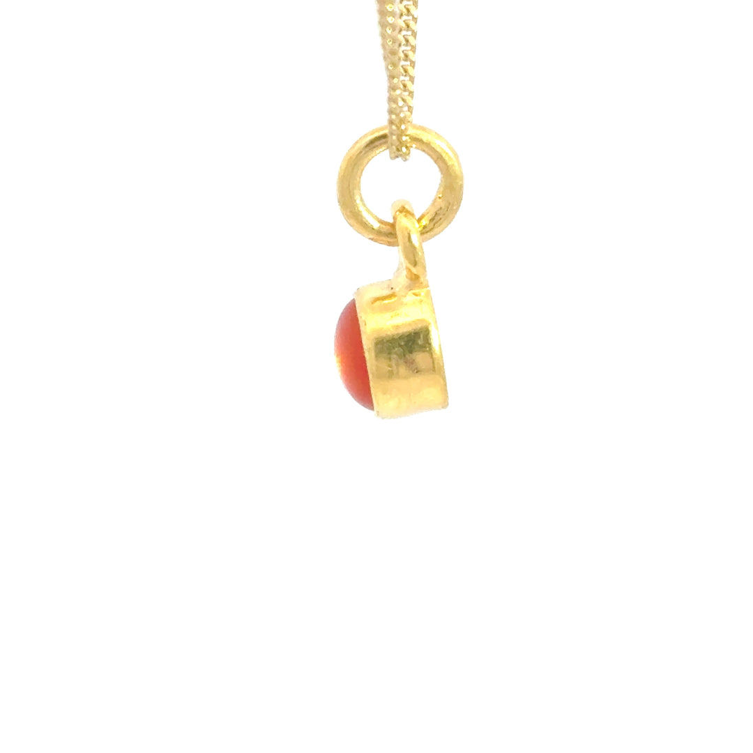18ct Gold Vermeil Carnelian Necklace by Blackbird Jewellery | Handmade jewellery