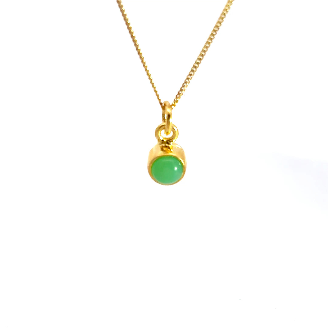 Blackbird Jewellery 18ct Gold Vermeil Chrysoprase Necklace with May birthstone