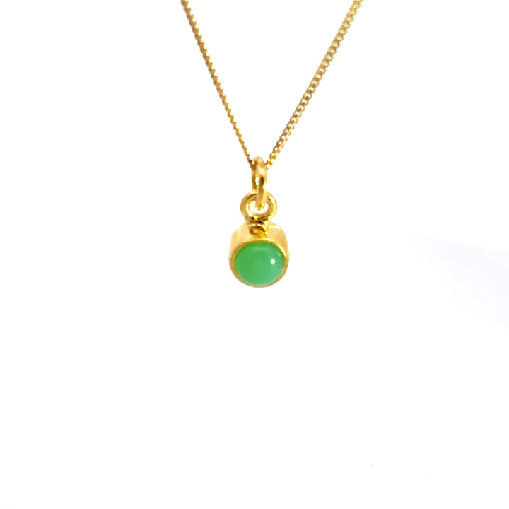 18ct Gold Vermeil Chrysoprase Necklace by Blackbird Jewellery | Handmade jewellery