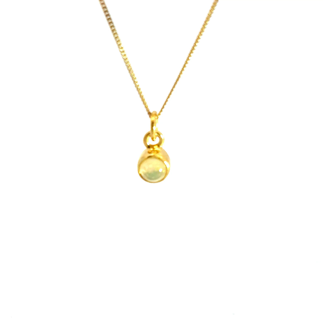 Blackbird Jewellery 18ct Gold Vermeil Ethiopian Opal Necklace with October birthstone