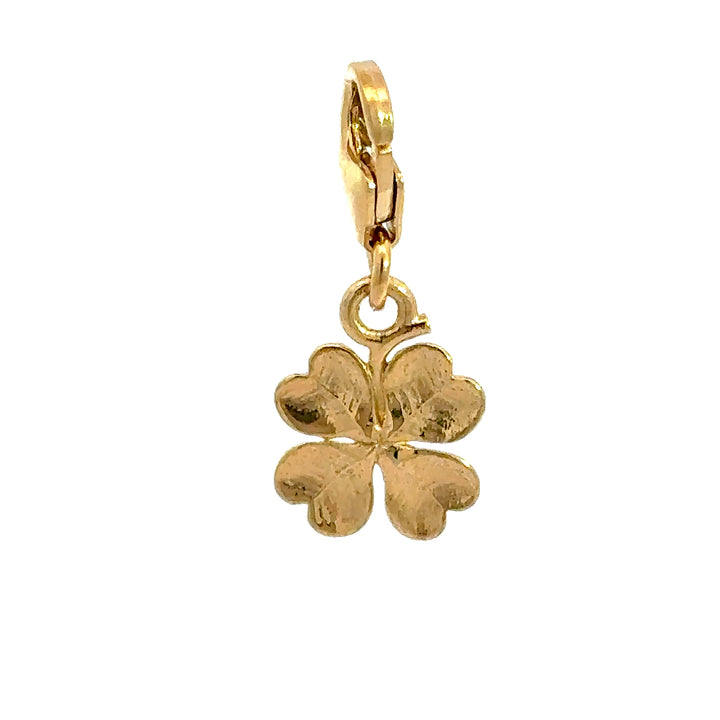 18ct Gold Vermeil Four Leaf Clover Clip - On Charm by Blackbird Jewellery | Handmade jewellery