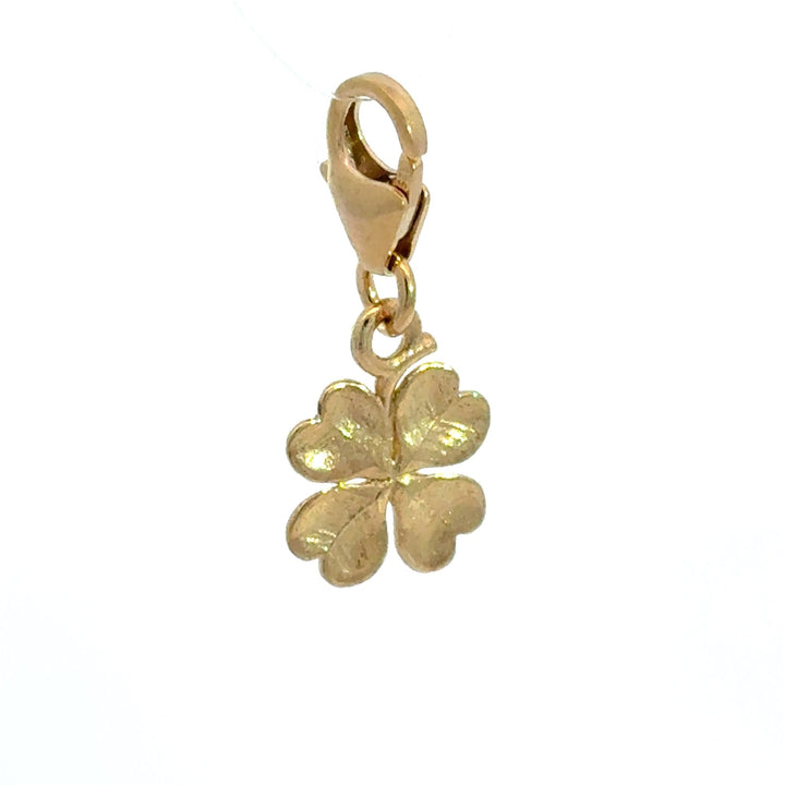 18ct Gold Vermeil Four Leaf Clover Clip - On Charm by Blackbird Jewellery | Handmade jewellery