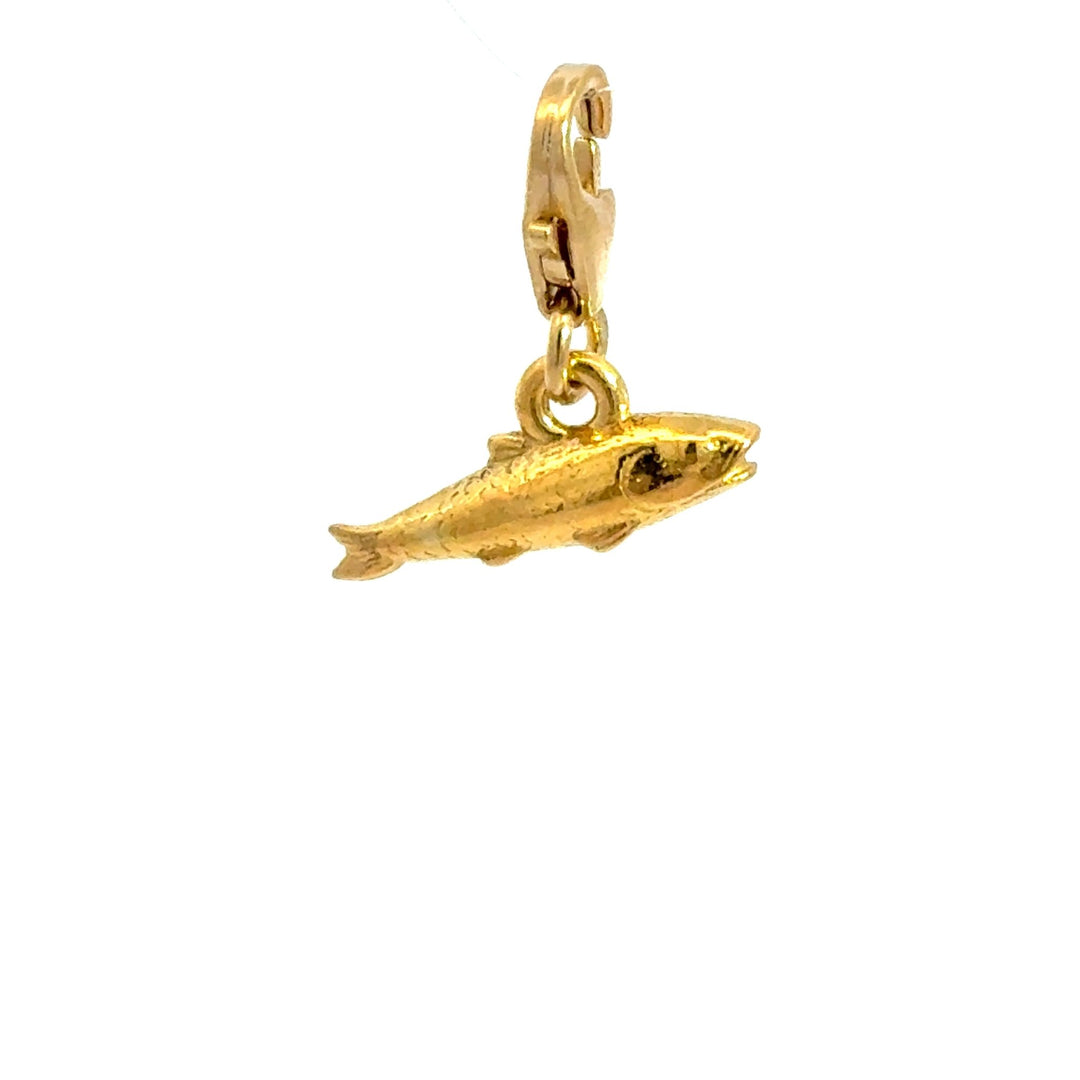 18ct Gold Vermeil Lucky Fish Clip - On Charm by Blackbird Jewellery | Handmade jewellery