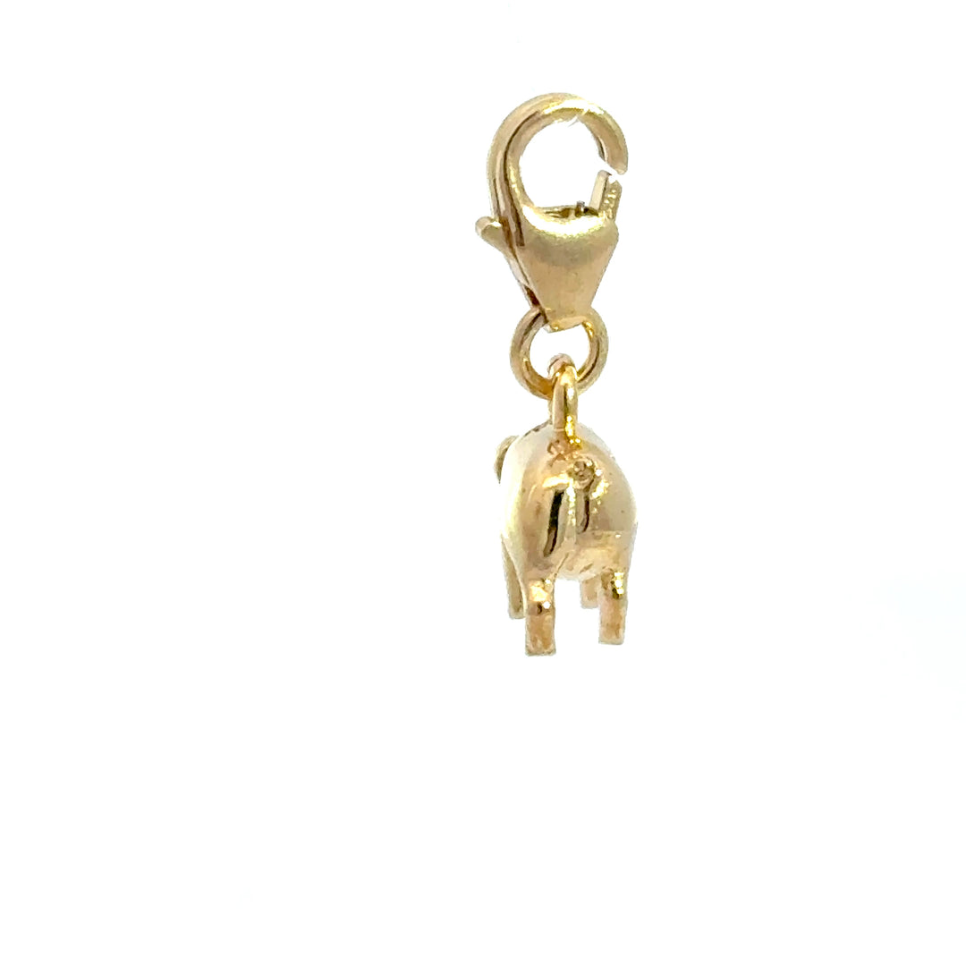 18ct Gold Vermeil Lucky Pig Clip - On Charm by Blackbird Jewellery | Handmade jewellery