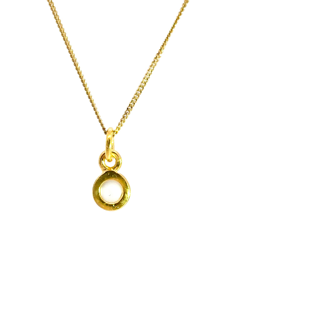 Blackbird Jewellery 18ct Gold Vermeil Moonstone Necklace with June birthstone back