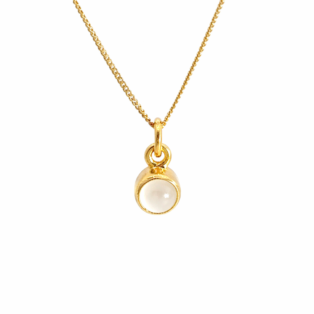 Blackbird Jewellery 18ct Gold Vermeil Moonstone Necklace with June birthstone