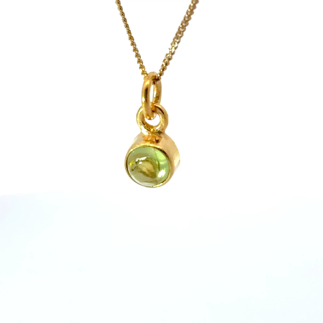 Blackbird Jewellery 18ct Gold Vermeil Peridot Necklace with August birthstone