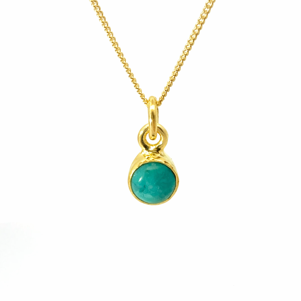 Blackbird Jewellery 18ct Gold Vermeil Turquoise Necklace with December birthstone