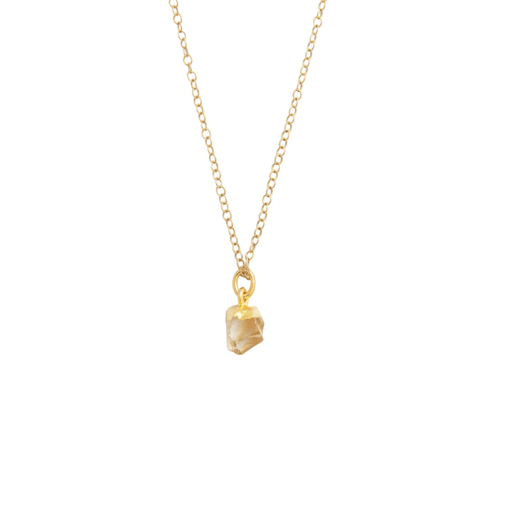Gold Vermeil Citrine Raw Crystal Necklace by Blackbird Jewellery | Handmade jewellery