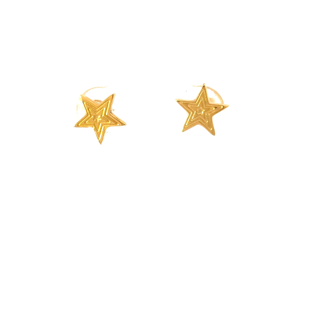 Blackbird Jewellery small gold star studs with layered detailing