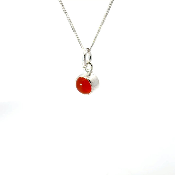 Sterling Silver Carnelian Necklace by Blackbird Jewellery | Handmade jewellery