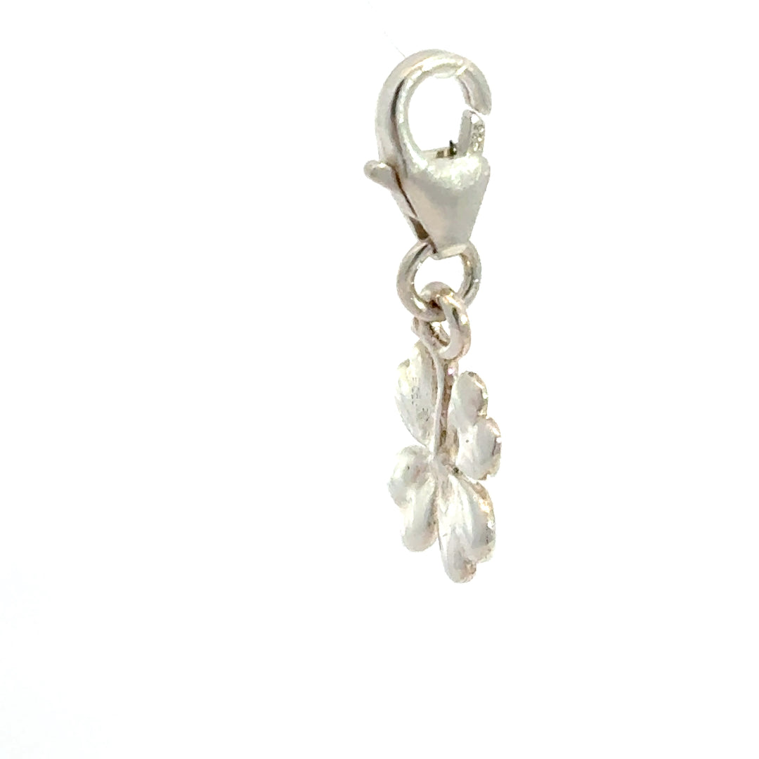 Sterling Silver Four Leaf Clover Clip - On Charm by Blackbird Jewellery | Handmade jewellery
