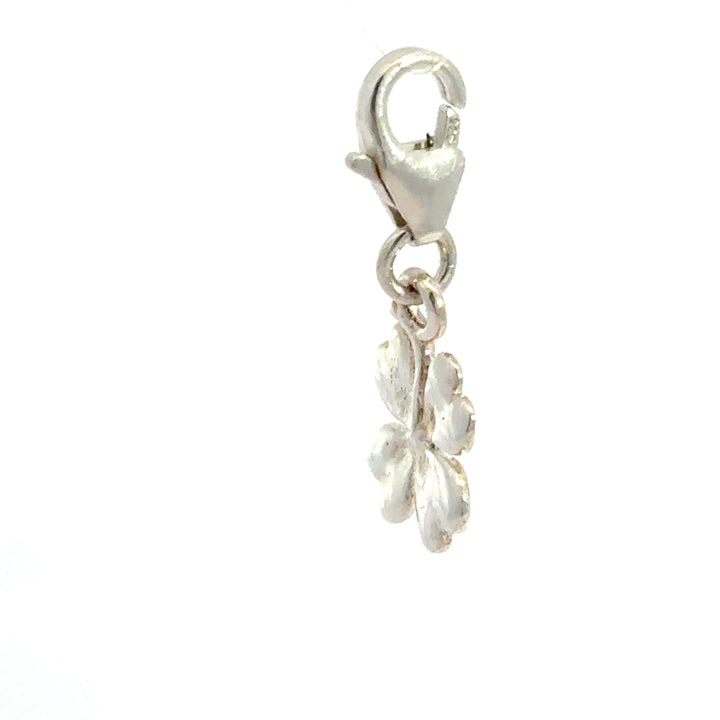 Sterling Silver Four Leaf Clover Clip - On Charm by Blackbird Jewellery | Handmade jewellery