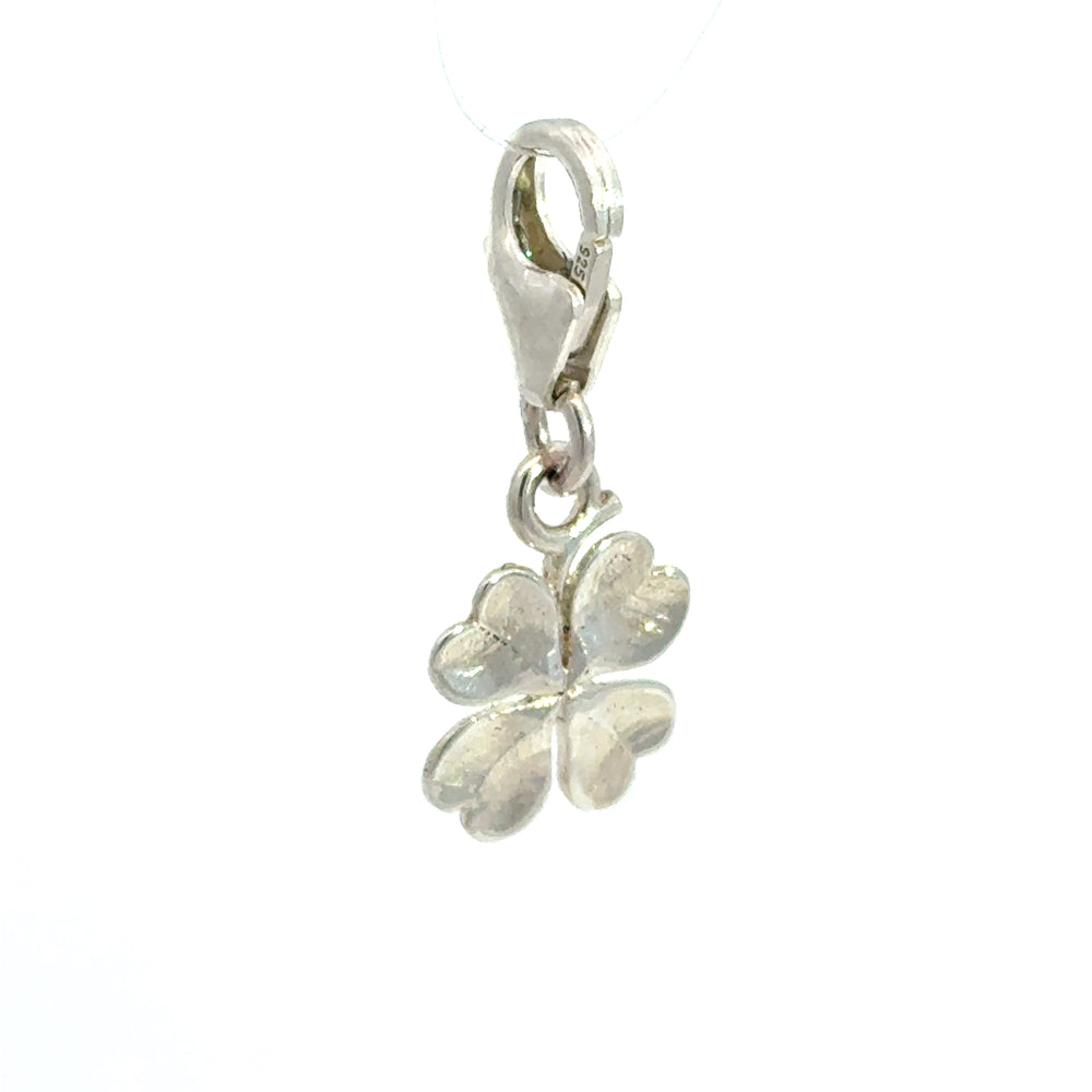 Blackbird-Jewellery-Sterling-Silver-Four-Leaf-Clover-Charm-Lucky-Celtic-Irish-side-view