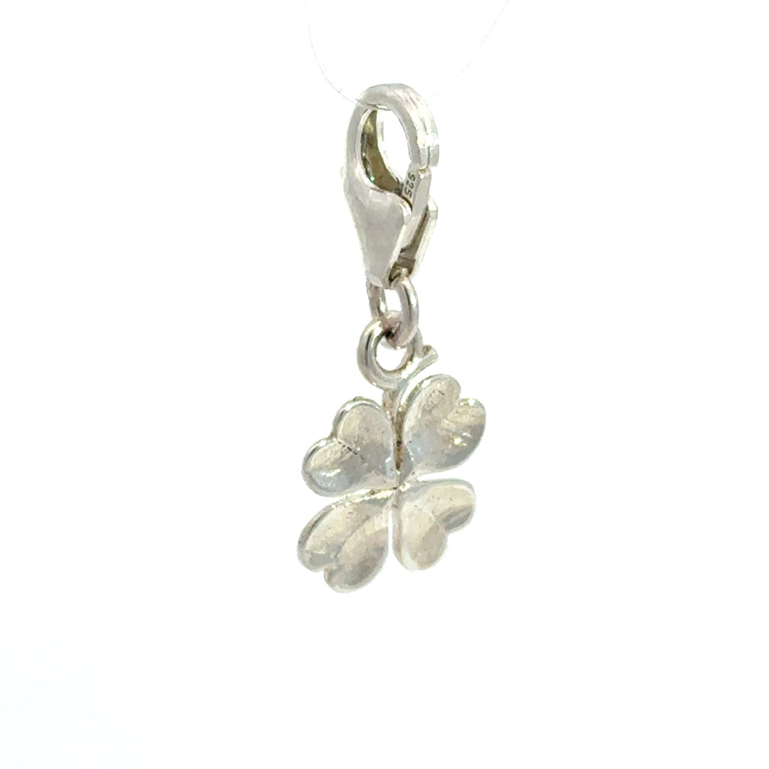 Sterling Silver Four Leaf Clover Clip - On Charm by Blackbird Jewellery | Handmade jewellery