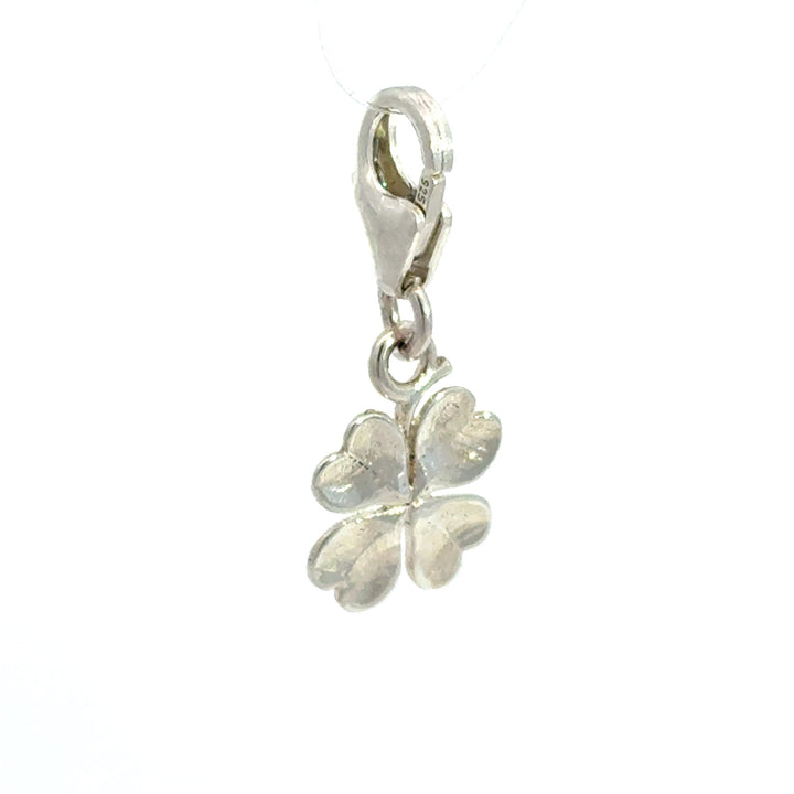 Sterling Silver Four Leaf Clover Clip - On Charm by Blackbird Jewellery | Handmade jewellery