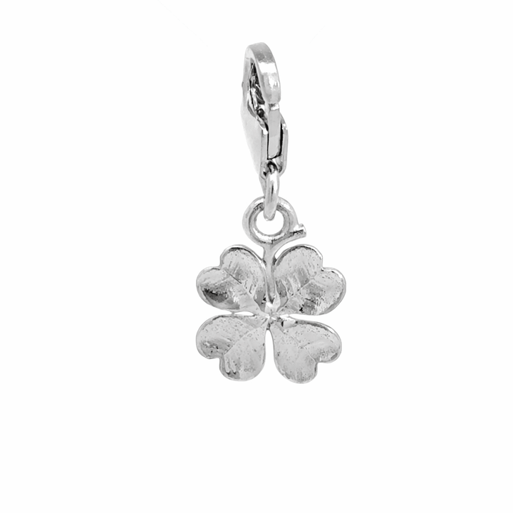 Sterling Silver Four Leaf Clover Clip - On Charm by Blackbird Jewellery | Handmade jewellery
