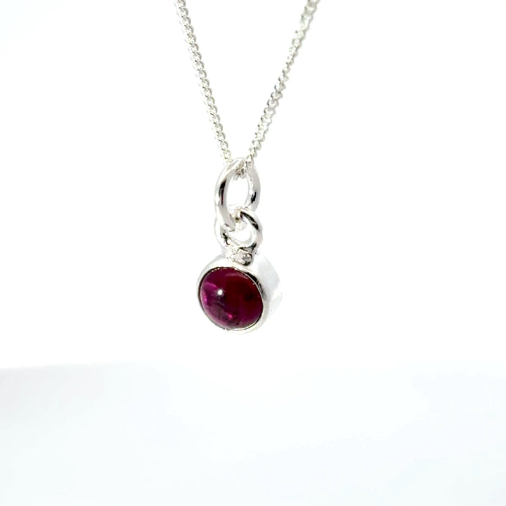 Sterling Silver Garnet Necklace by Blackbird Jewellery | Handmade jewellery