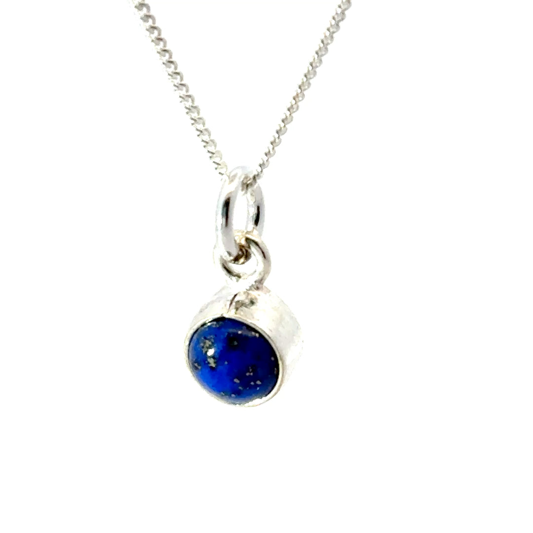 Blackbird Jewellery Sterling Silver Lapis Necklace with September birthstone