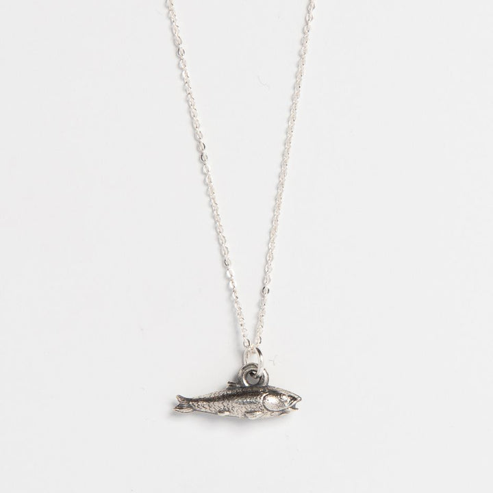 Sterling Silver Lucky Fish Charm Necklace by Blackbird Jewellery | Handmade jewellery
