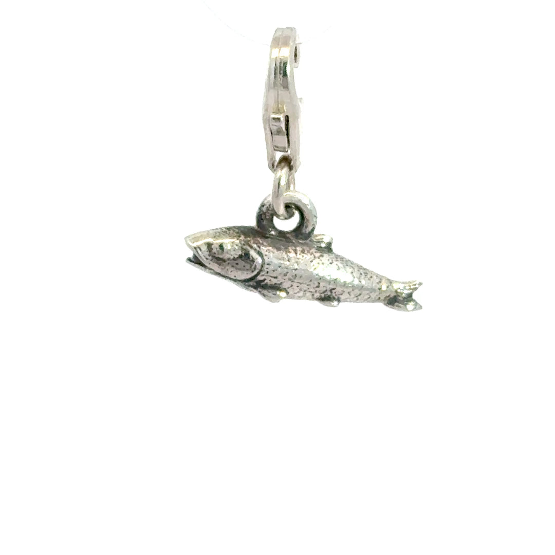 Sterling Silver Lucky Fish Clip - On Charm by Blackbird Jewellery | Handmade jewellery