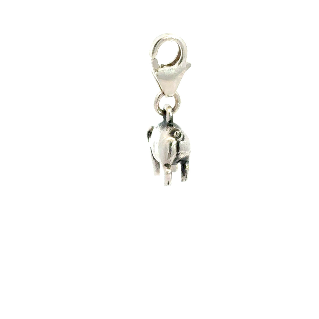 Sterling Silver Lucky Pig Clip - On Charm by Blackbird Jewellery | Handmade jewellery