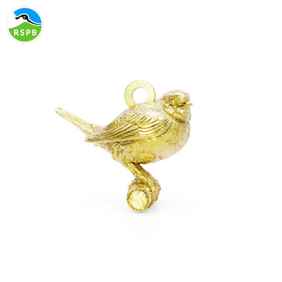 Blackbird Jewellery Gold vermeil robin charm with jump ring – handmade festive jewellery