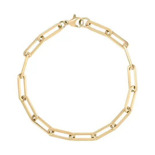 Blackbird Jewellery 18ct Gold vermeil chain bracelet on a white background flat lay view