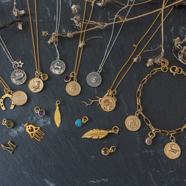 Enchanted Animals gold vermeil necklaces handmade in the UK by Blackbird Jewellery