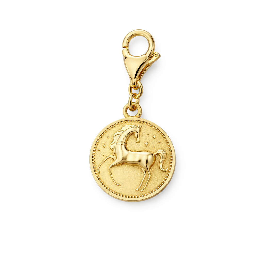18ct gold vermeil Enchanted Animals horse clip-on charm handmade by Blackbird Jewellery