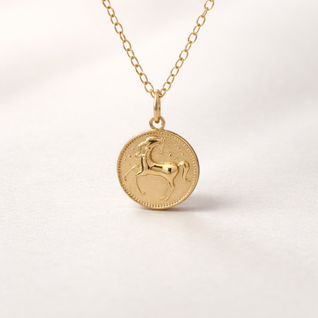 18ct gold vermeil Enchanted Animals horse necklace handmade by Blackbird Jewellery