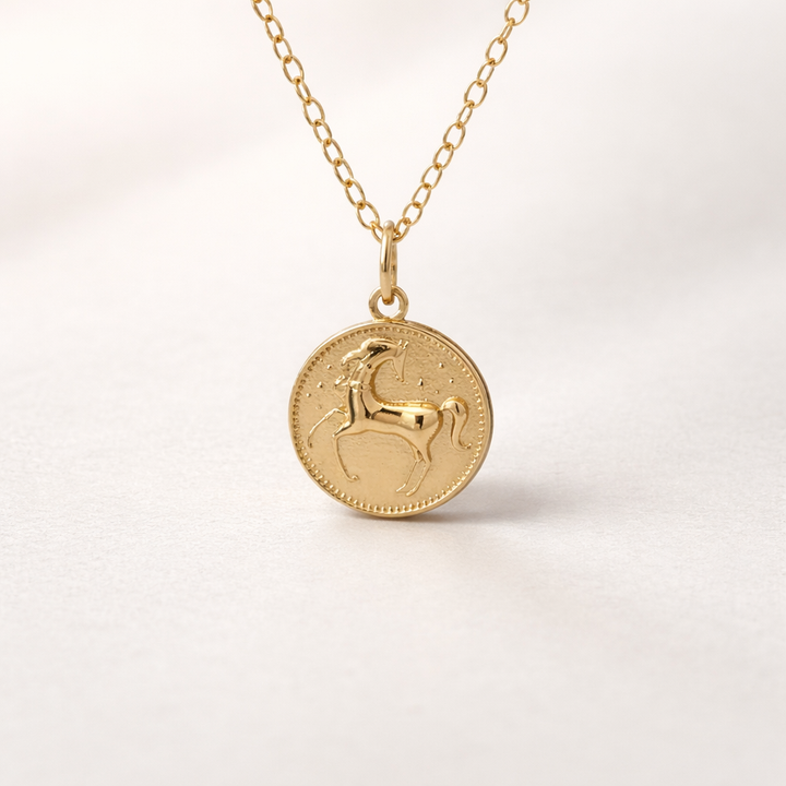 18ct gold vermeil Enchanted Animals horse necklace handmade by Blackbird Jewellery
