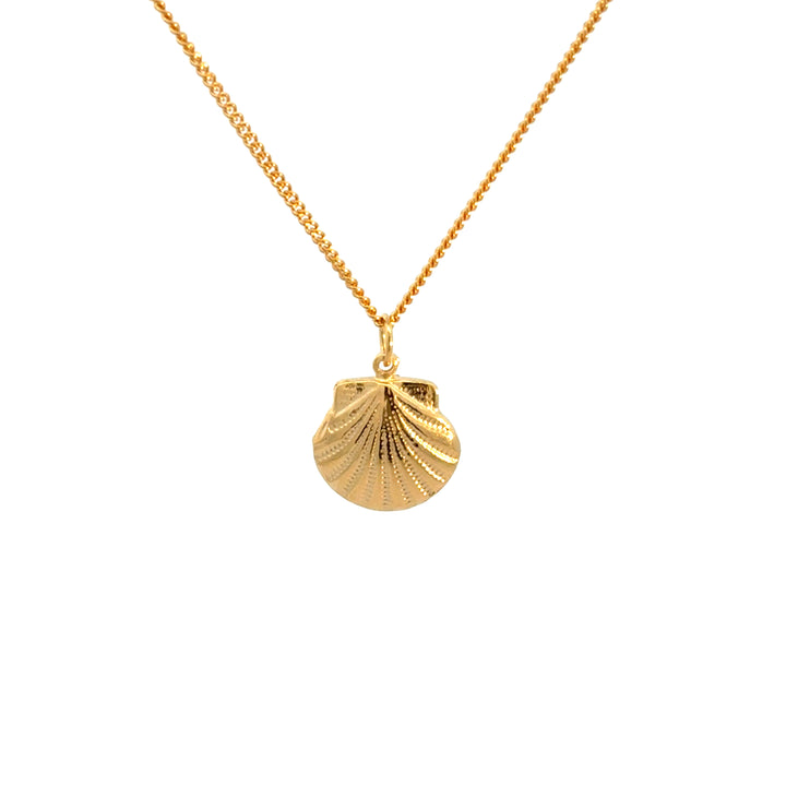 Blackbird Jewellery 18ct Gold vermeil scallop shell necklace by Blackbird Jewellery, handmade coastal charm