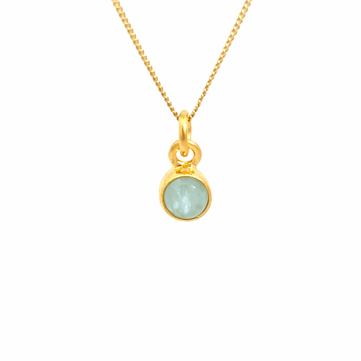 18ct Gold Vermeil Aquamarine Necklace by Blackbird Jewellery | Handmade jewellery