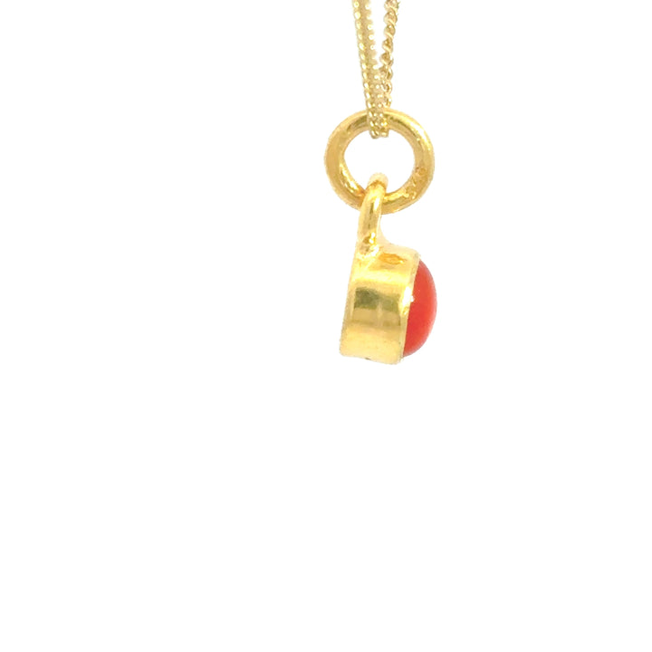 18ct Gold Vermeil Carnelian Necklace by Blackbird Jewellery | Handmade jewellery