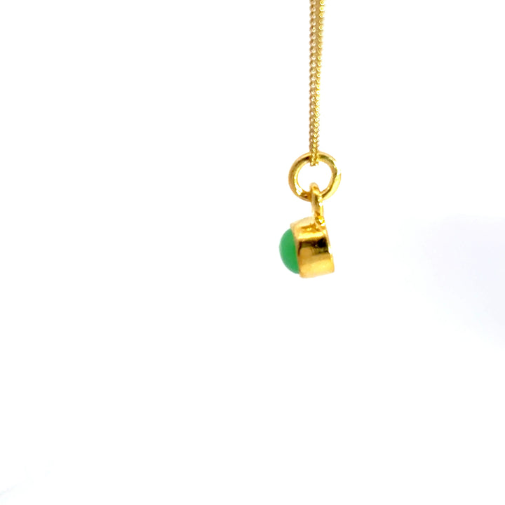 18ct Gold Vermeil Chrysoprase Necklace by Blackbird Jewellery | Handmade jewellery