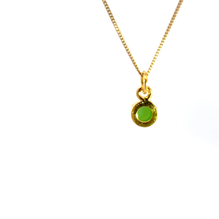 18ct Gold Vermeil Chrysoprase Necklace by Blackbird Jewellery | Handmade jewellery