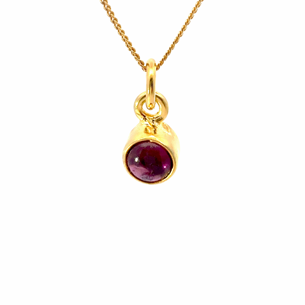 18ct Gold Vermeil Garnet Necklace brings rich colour and meaning to everyday dressing