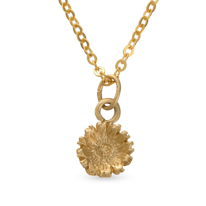 Blackbird Jewellery 18ct gold vermeil daisy necklace handmade April birth flower jewellery
