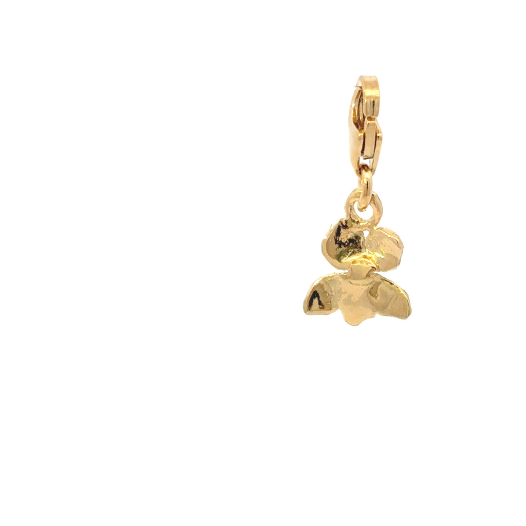 Blackbird Jewellery 18ct gold vermeil violet clip-on charm back view