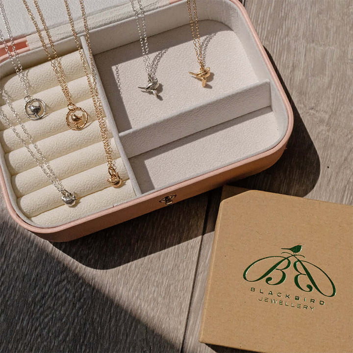 Blackbird jewellery Handmade Sterling Silver bird Pendants – Eco-friendly necklace inspired by British birds, unique wildlife gift in recyclable box