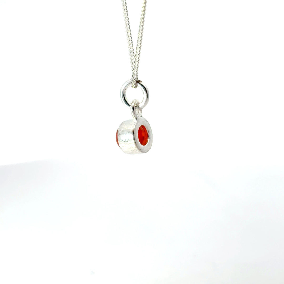 Sterling Silver Carnelian Necklace by Blackbird Jewellery | Handmade jewellery