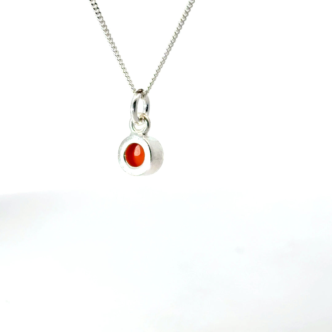 Sterling Silver Carnelian Necklace by Blackbird Jewellery | Handmade jewellery