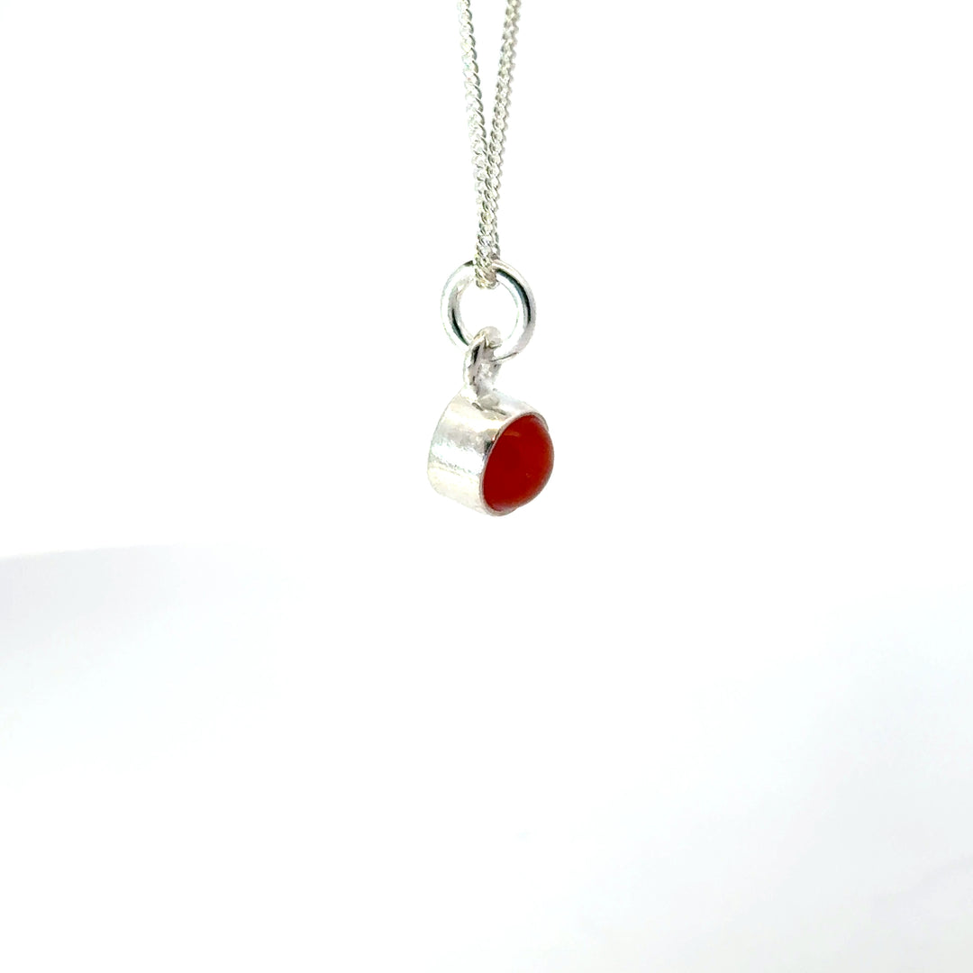 Sterling Silver Carnelian Necklace by Blackbird Jewellery | Handmade jewellery