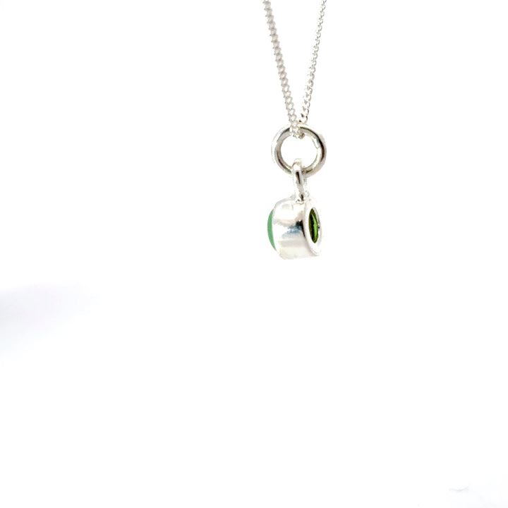 Sterling Silver Chrysoprase Necklace by Blackbird Jewellery | Handmade jewellery