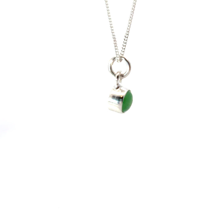 Sterling Silver Chrysoprase Necklace by Blackbird Jewellery | Handmade jewellery