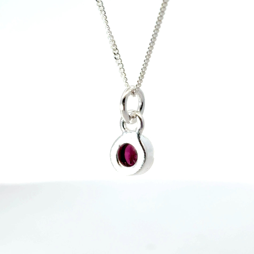 Sterling Silver Garnet Necklace by Blackbird Jewellery | Handmade jewellery