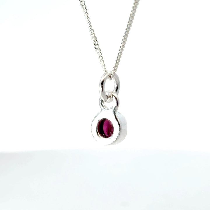 Sterling Silver Garnet Necklace by Blackbird Jewellery | Handmade jewellery