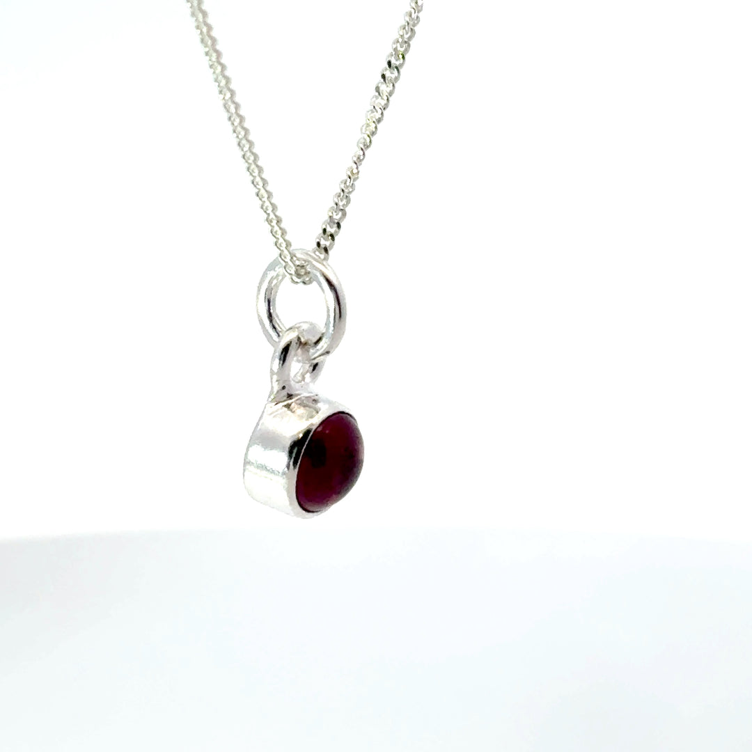 Sterling Silver Garnet Necklace by Blackbird Jewellery | Handmade jewellery